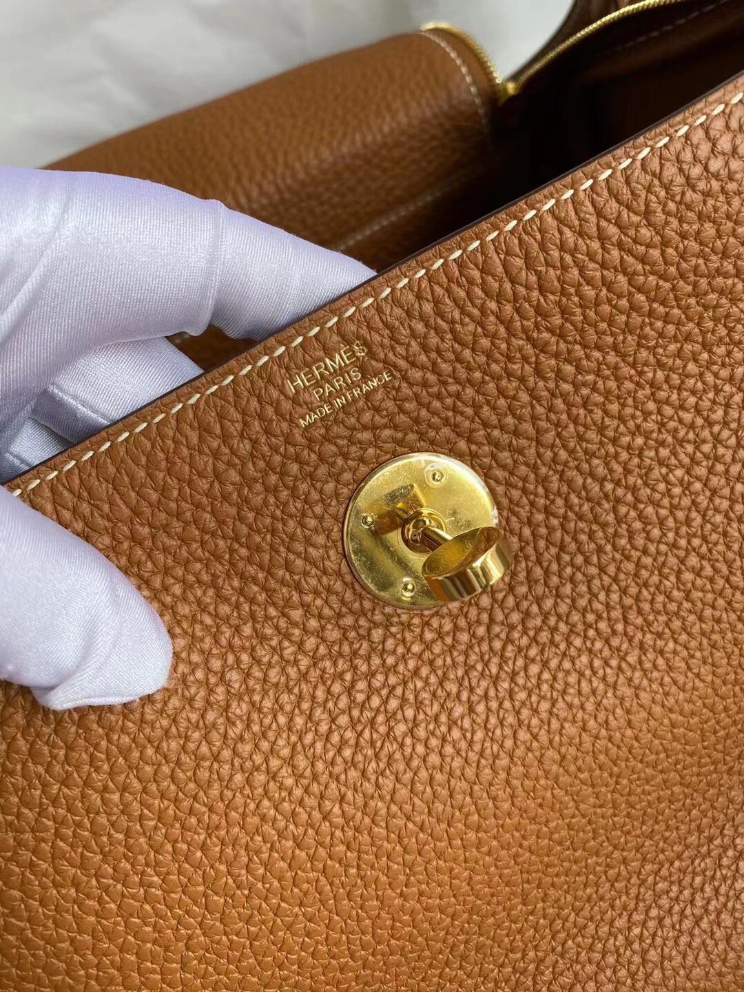 에르메스 린디백26 골드브라운 금장 끌레망스 가죽